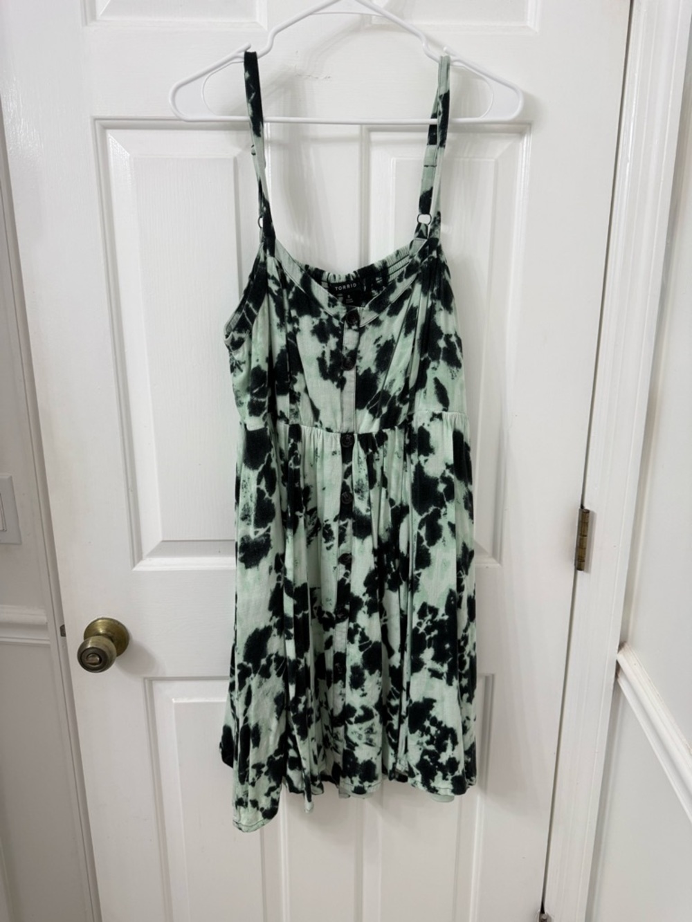 torrid Mint Green & Black Tie-Dye Spaghetti Strap Dress